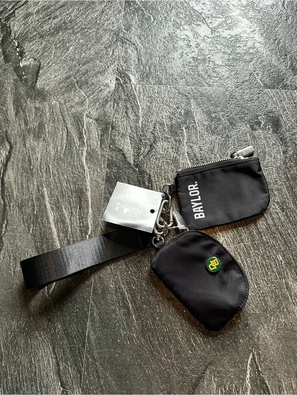 Baylor University Black Wristlet Key Pouch Set